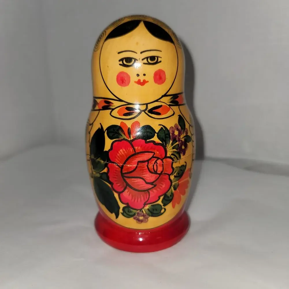 Matryoshka Set 6 Wooden Wood stacking dolls toy nesting Russian tea Toy Collect